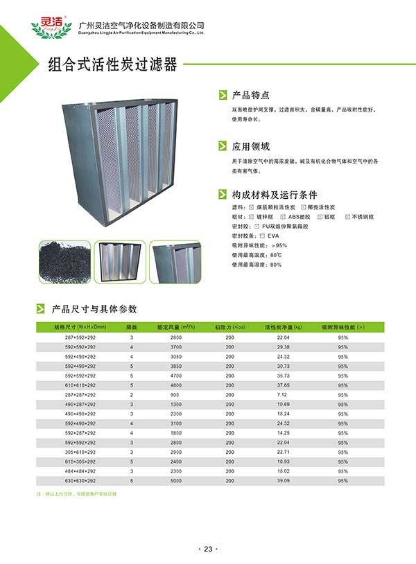 組合式活性炭高效過濾器用途