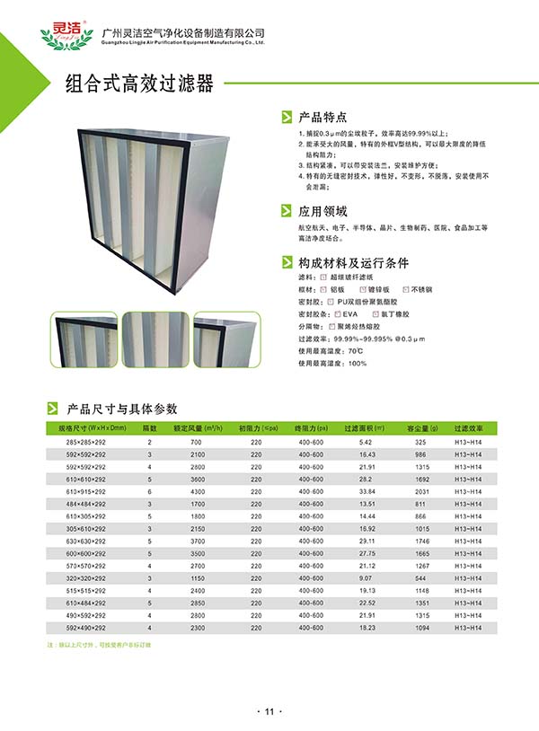 大風量組合式高效過濾器折疊框架有多厚